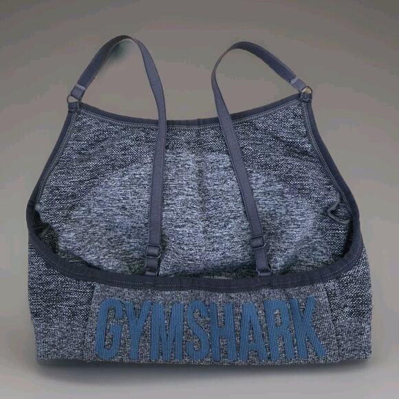 Gymshark Navy Marl/Light Gray Flex Strappy Sports Bra - Size Small - Picture 3 of 6